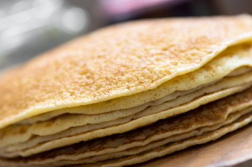 Stack of Russian pancakes, blini