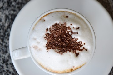 Cup of Cappuccino with Chocolate Topping