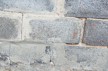 wall brickwork gray background horizontal close up