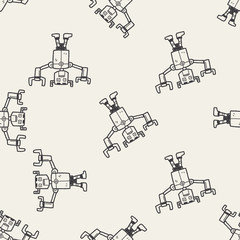 robot doodle seamless pattern background