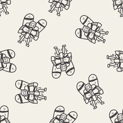 robot doodle seamless pattern background