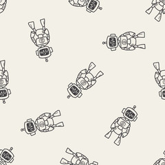 Fototapeta na wymiar robot doodle seamless pattern background