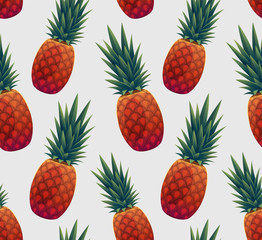 Summer pineapple. Seamless pattern. Vector illustration.