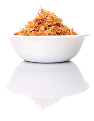 Deep fried shallots for garnishing in white bowl