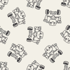 robot doodle seamless pattern background
