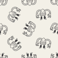 robot doodle seamless pattern background