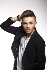 portrait of man in black