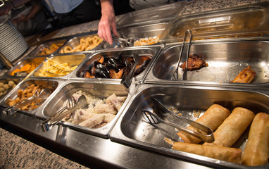 food in the buffet Chinese restaurant