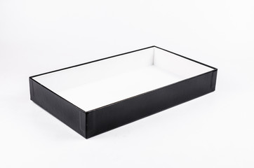 open black cardboard box