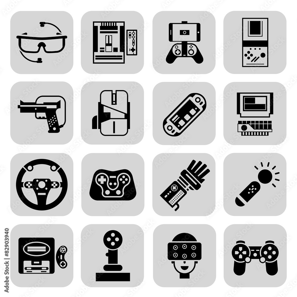 Wall mural gaming gadgets black