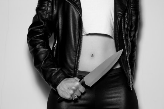 Bad girl with a knife