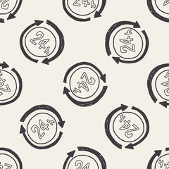 time doodle seamless pattern background