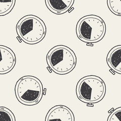 time doodle seamless pattern background