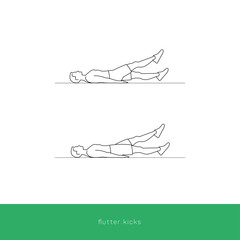Fitness Icon flutter kicks workout. Vector design.