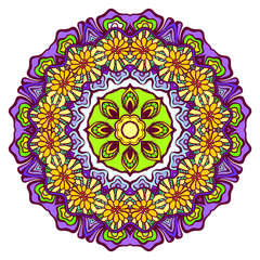 colorful floral decorative border mosaic like