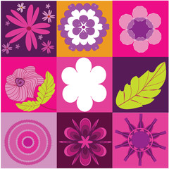 Purple and pink floral