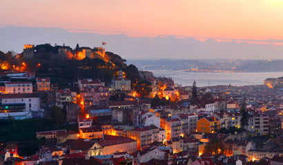 Lisbon Castle at sunset