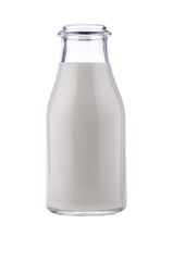 Bottle of milk isolated on white background.