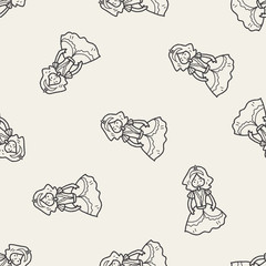 Sewing fabric with princess doodle seamless pattern background - CottonBee