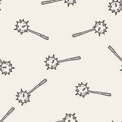 iron mace doodle seamless pattern background