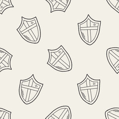 shield doodle seamless pattern background