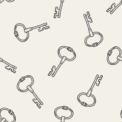 key doodle seamless pattern background