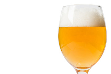 glass of beer on a white background
