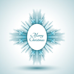 Snowflake with Merry Christmas sign.
Editable vector.
Eps 10