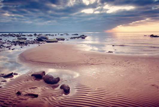 seacoast at sunset