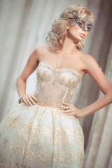 Glamour bride woman vogue model wedding dress