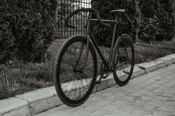 Fototapeta na wymiar Black and white Bicycle