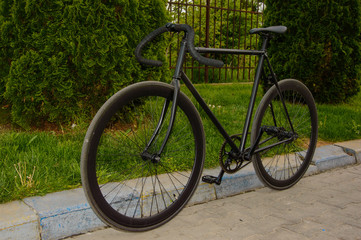Fototapeta na wymiar Black bicycle