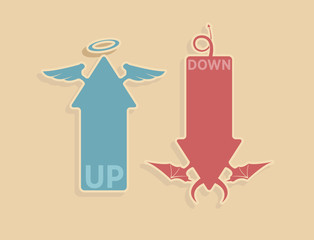 Vector up and down arrows