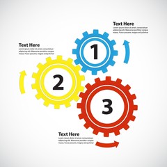 Obraz premium Business Concept / Teamwork - 3 Bright Gearwheels with Arrows