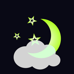 Moon and cloud icon