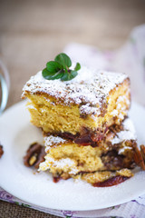 sweet honey cake with nuts