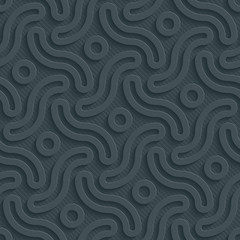 3D Dark Gray Seamless Perforated Wallpaper.