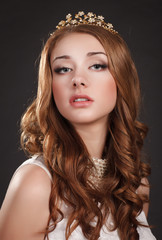 Glamour bride wedding makeup red curly hair