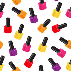 Obraz premium Realistic Nail Polish Seamless Pattern Background Vector Illustr
