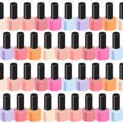 Obraz premium Realistic Nail Polish Seamless Pattern Background Vector Illustr
