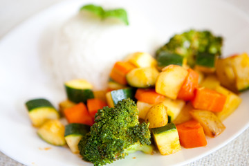 Rice with roasted vegetables
