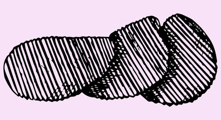 potato chips, doodle style, sketch illustration