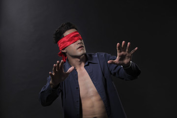 blindfolded