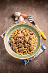 pasta with mushroom and sausage