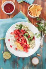 Pico de Gallo, fresh Mexican salsa. Natural light 