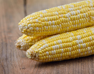 corn on old wooden background