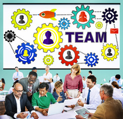 Global Community Start Up Launch Teamwork Online Concept