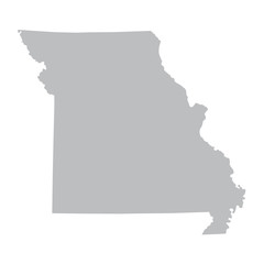 grey map of Missouri