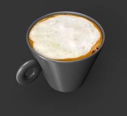 coffee cup with coffe isolated on white