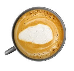 coffee cup with coffe isolated on white